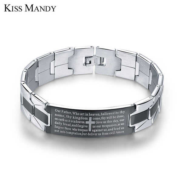 KISS MANDY 2016 Men's Bracelets Trendy Jesus Christian Cross Sign Bangles Fashion Jewelry FB14