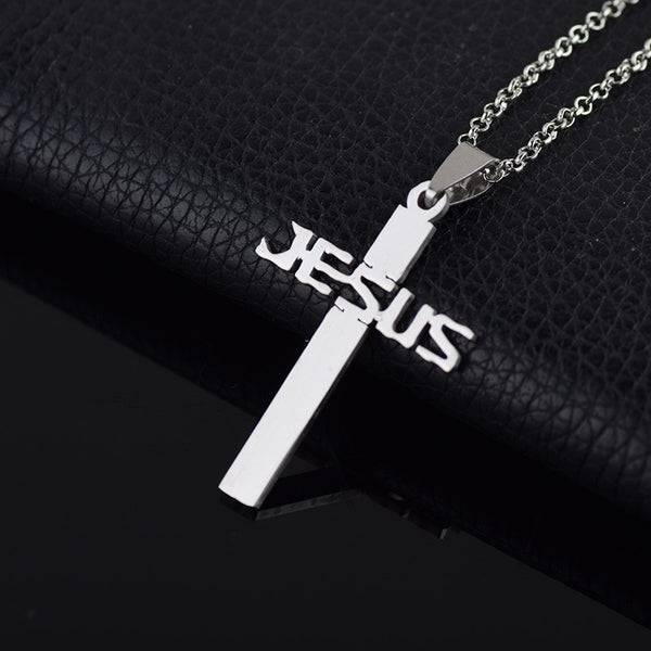 2016 Fashion spirit Christian symbol JESUS cross Stainless Steel Necklace Men Jewelry cross charm Pendant Necklace coopper Chain