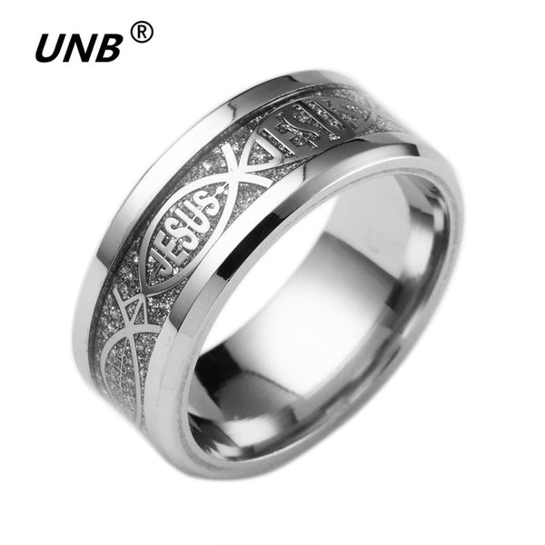 Wholesale 5 Style Gold Plated 316L Stainless Steel Finger Ring For man Woman Jesus Rings Fashion Religious Christianity Jewelry