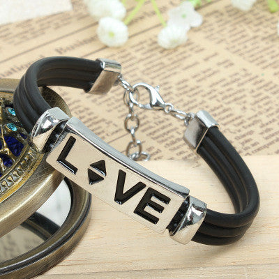 European and American Leather Bracelet Jewelry Titanium Steel Bracelet Christian (God Bless) Cross Bracelet Wholesale