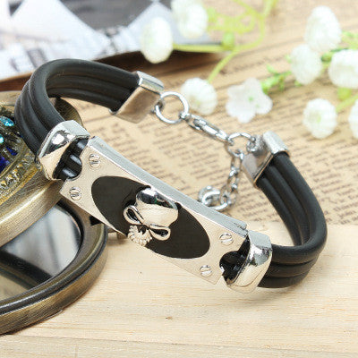 European and American Leather Bracelet Jewelry Titanium Steel Bracelet Christian (God Bless) Cross Bracelet Wholesale