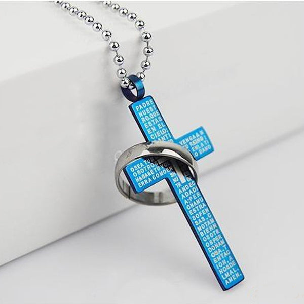 1Pc Fashion Stainless Steel Cross Christian Bible Necklace Pendant Man Lovers Necklaces Chic Jewelry