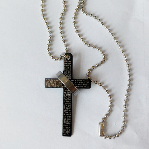 1Pc Fashion Stainless Steel Cross Christian Bible Necklace Pendant Man Lovers Necklaces Chic Jewelry