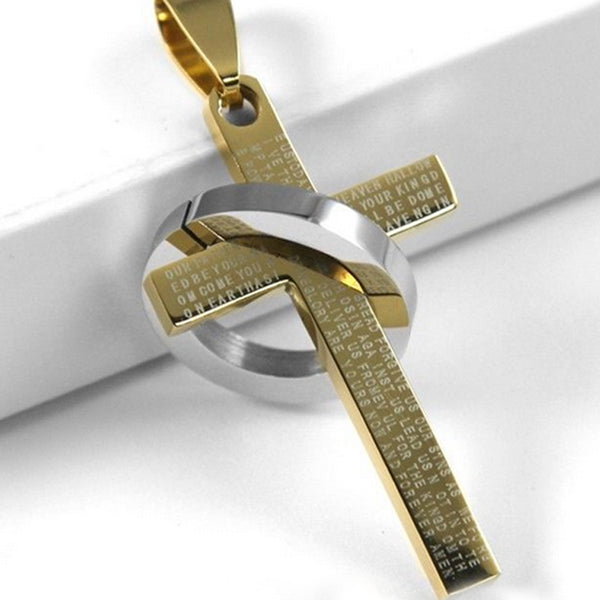 1Pc Fashion Stainless Steel Cross Christian Bible Necklace Pendant Man Lovers Necklaces Chic Jewelry