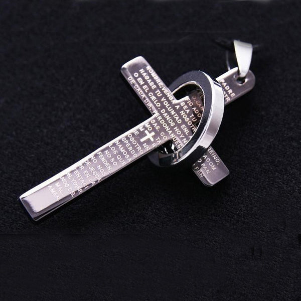 1Pc Fashion Stainless Steel Cross Christian Bible Necklace Pendant Man Lovers Necklaces Chic Jewelry